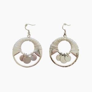 Silver Hoop Dangle Earrings